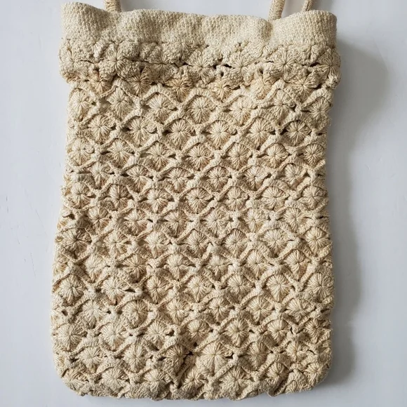 Vintage Bohemian Crochet Knit Tote Bag - Picture 3 of 8